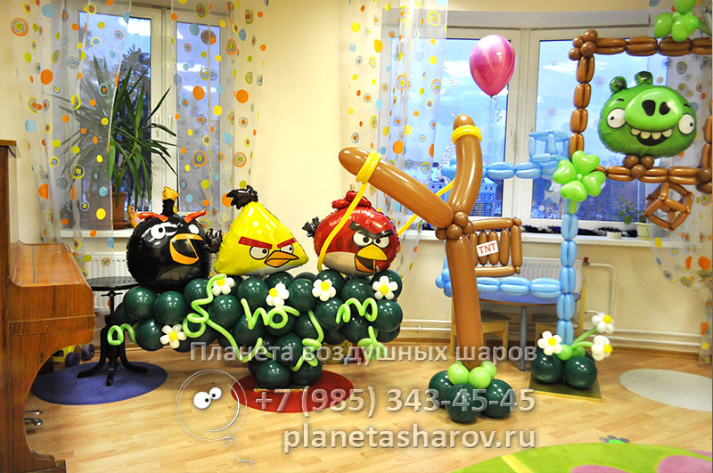 шары для праздника Angry Birds