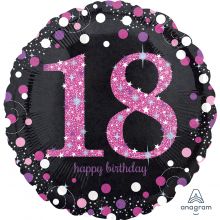 А 18" HB Sparkling Birthday 18 pink S55