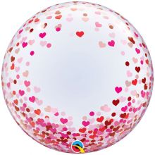 П BUBBLE DECO 24" Сердца парящие